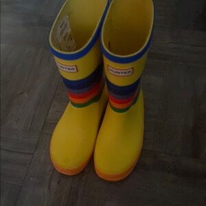 Hunter Yellow Rainbow Rain Boots